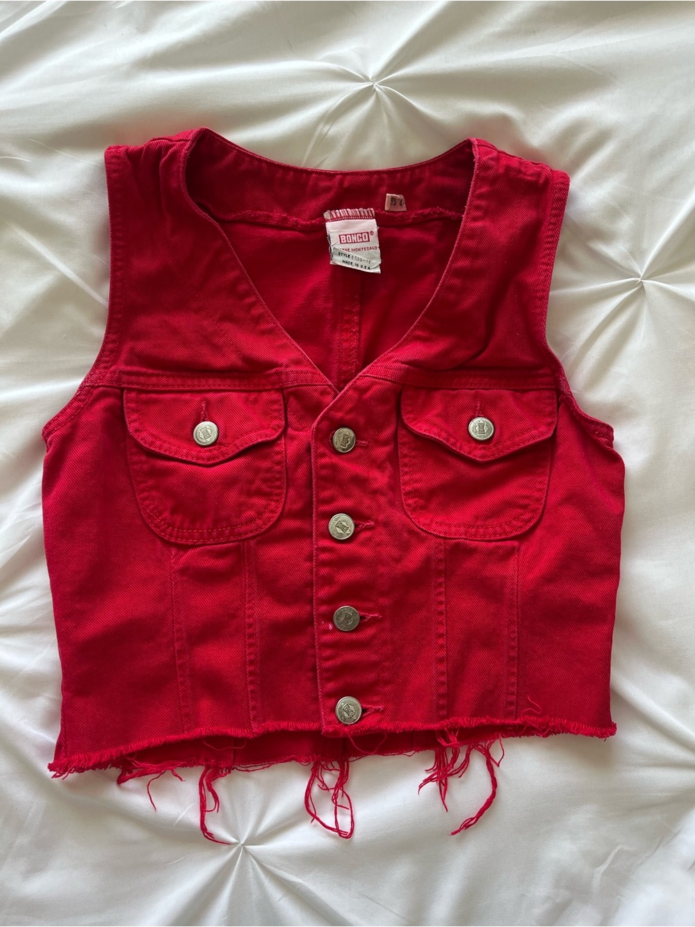 Vintage Bongo Cropped Denim Vest